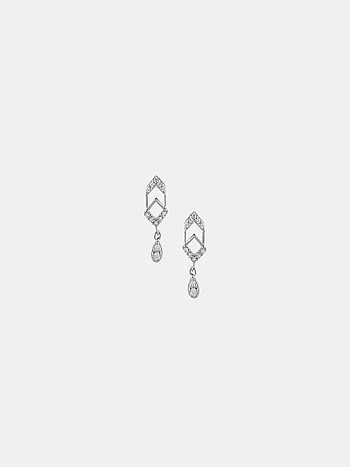 Hexa Petal Drops Earrings in 925 Silver