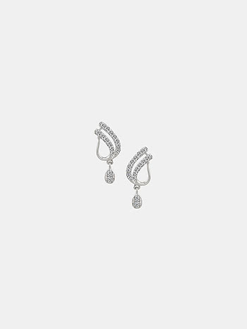 Layered Lotus Drops Earrings in 925 Silver