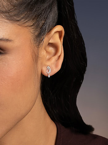 Layered Lotus Drops Earrings in 925 Silver