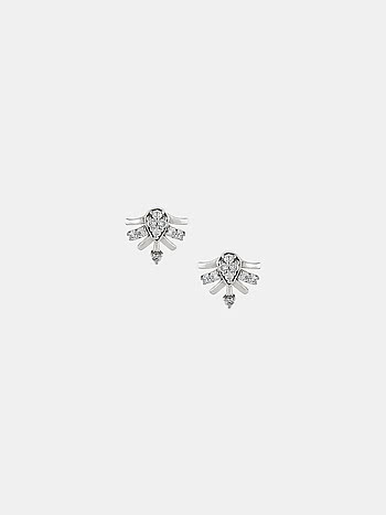 Flora Tiara Studs Earrings in 925 Silver 925 Silver