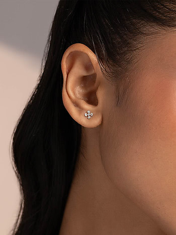 Halo Sprout Earrings in 925 Silver