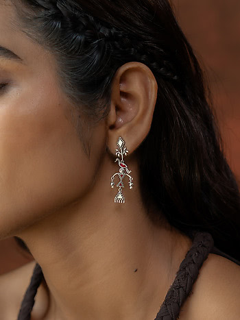 Vruksha Earrings in 925 Silver