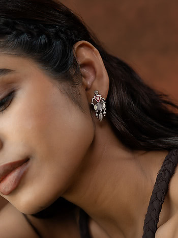 Dhool Tarpa Earrings in 925 Silver