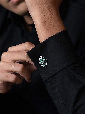 Slytherin Cufflinks in 925 Silver