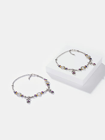 Dhol Motif Anklets in Oxidised 925 Silver