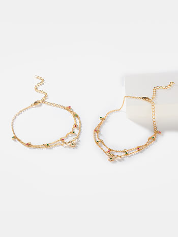 The Precious One 7 Stone Anklets in Gold Plated 925 Silver