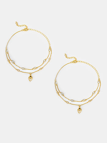 Queen of Encouragement Anklets in Gold Plated 925 Silver