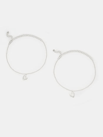 You and Your Dramatic Hand Gestures Heart Anklets in 925 Silver