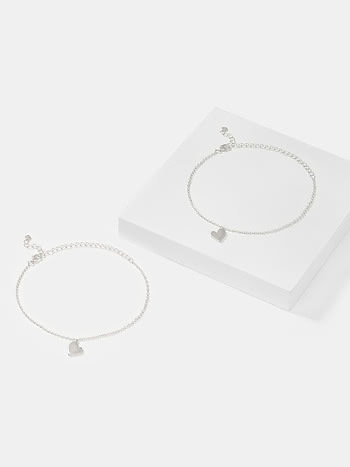 You and Your Dramatic Hand Gestures Heart Anklets in 925 Silver