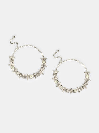 Chaukhdi Anklet in Oxidised 925 Silver