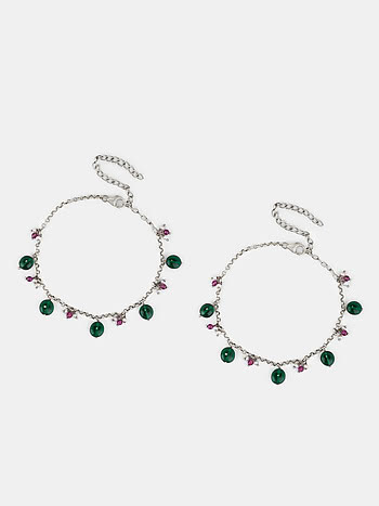 Feeling Sundor Oxidised Anklets in 925 Silver