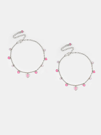 For the Love of Love Anklets in Oxidised 925 Silver