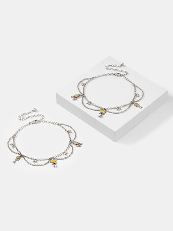 Ekatra Anklets in Oxidised 925 Silver