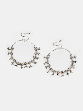 Maharaja Anklets in Oxidised 925 Silver