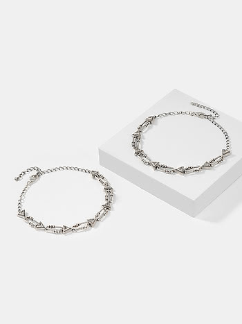 Elizabeth Allen Anklets in Oxidised 925 Silver