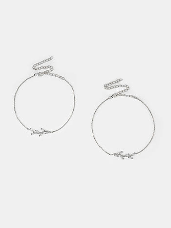 Trailing Vines Anklet in 925 Silver