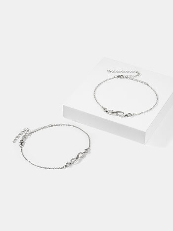 Infinite Possibilities Anklets in Rhodium Plated 925 Silver