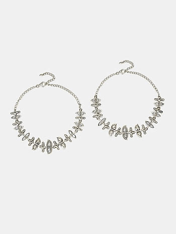 Sajna Sawarna Anklets in 925 Oxidised Silver