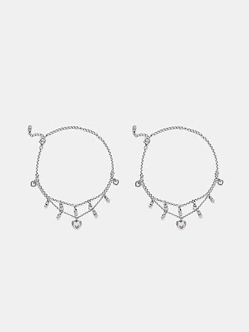 Bring in the Joy Heart Anklets in 925 Silver