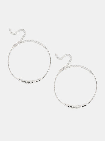 Beaded Line Anklets in 925 Silver