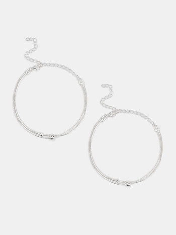 Beaded Trace Anklets in 925 Silver