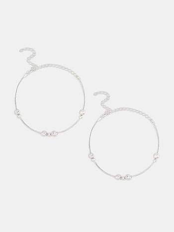 Beaded Flow Anklets in 925 Silver
