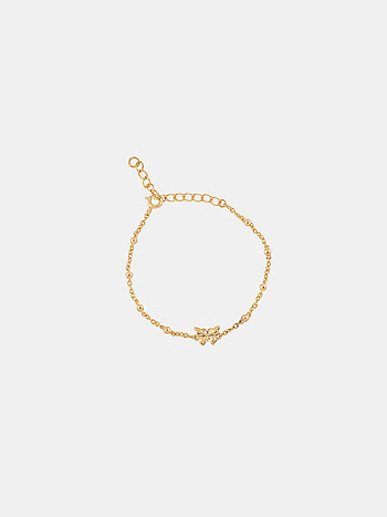 Social Butterfly Anklet in Gold Plated 925 Silver For Kids