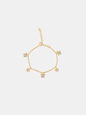 Dainty Floral Anklet in Gold Plated 925 Silver For Kids