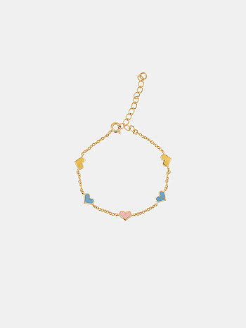 Little Hearts Anklets in Gold Plated 925 Silver For Kids