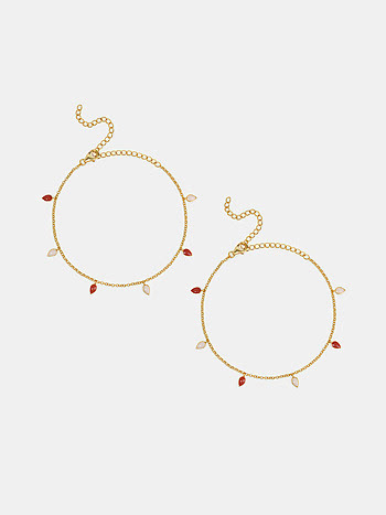 Sopanam Single Anklet in Gold Plated 925 Silver