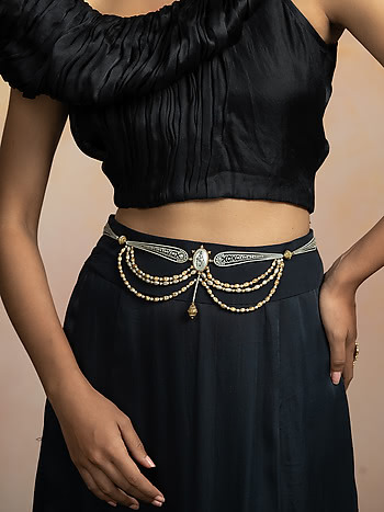 Mahileyaru Coin Waist Band in Dual Plated 925 Silver