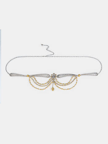 Mahileyaru Waist Band in Dual Plated 925 Silver