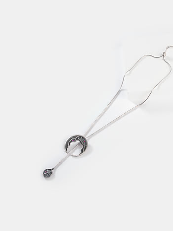 Oxidised Laugh Lines Necklace in 925 Silver