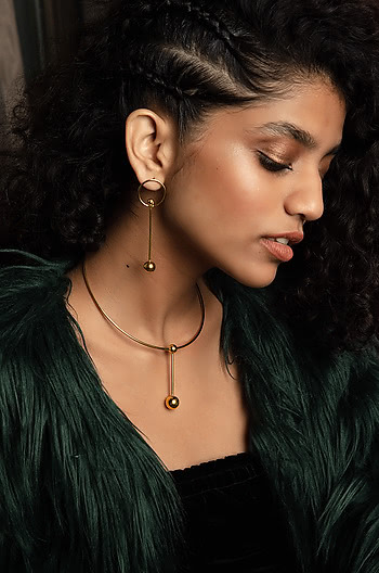 Girl On Fire Necklace in Gold Plating