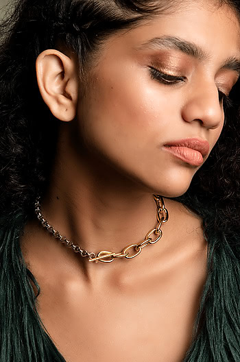Super Bass Toggle Necklace in Gold and Rhodium Plating