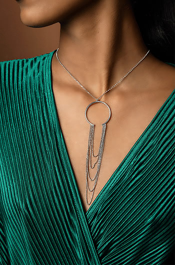 Firework Necklace in Rhodium Plating