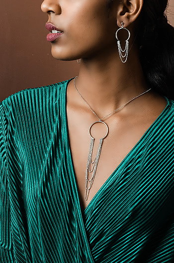 Firework Necklace in Rhodium Plating