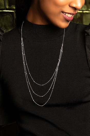 California Gurls Necklace in Rhodium Plating