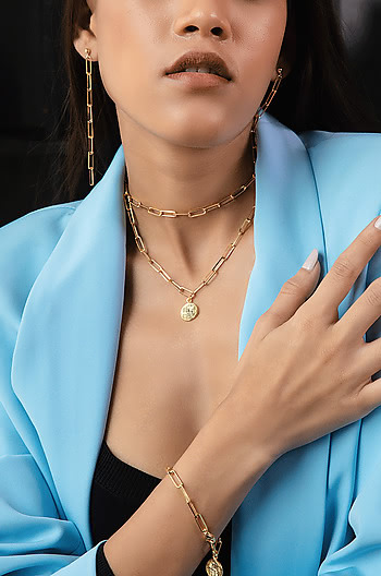 Rolling In It Necklace in Gold Plating