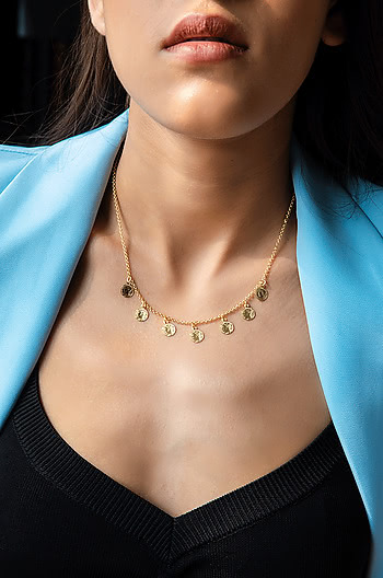 On a Dime Necklace in Gold Plating