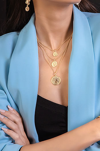 All In Layered Necklace In Gold Plating