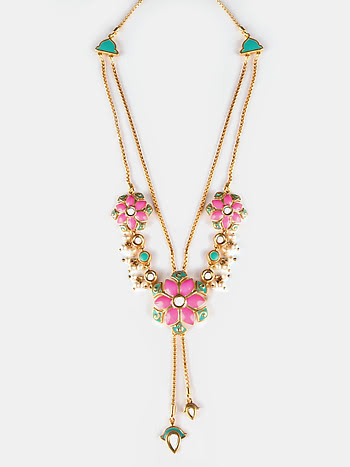 Gal Mithi Necklace in Gold Plated Brass