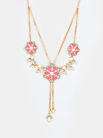 Gal Mithi Necklace in Gold Plated Brass