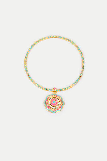Genda Phool Necklace in Gold Plated Brass