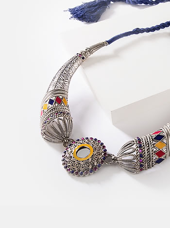 Ankhadiyo Vakadiyo Pattern Necklace in 925 Silver