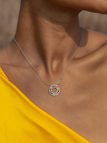 Chokti Pattern Necklace in Oxidised 925 Silver