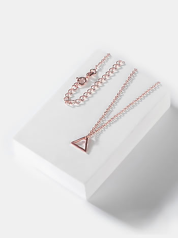 The Girl Boss Triangle Charm Necklace in 925 Silver