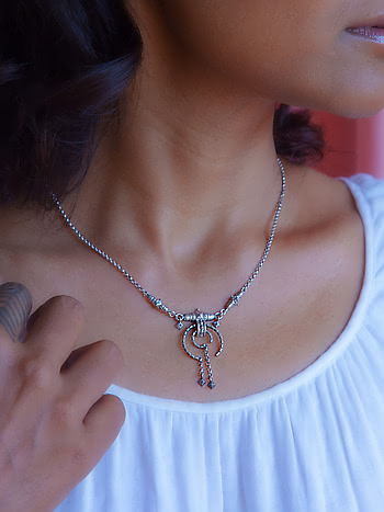 Silver Crystal Key & Lock Heart Necklace | Classy Women Collection