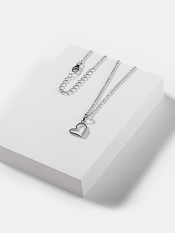 On My Sleeve Heart Pendant Necklace in 925 Silver