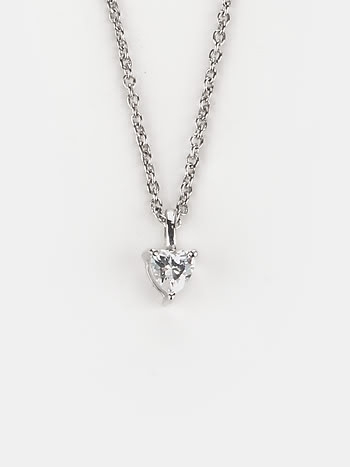 Adore You Solitaire Heart Pendant Necklace in 925 Silver